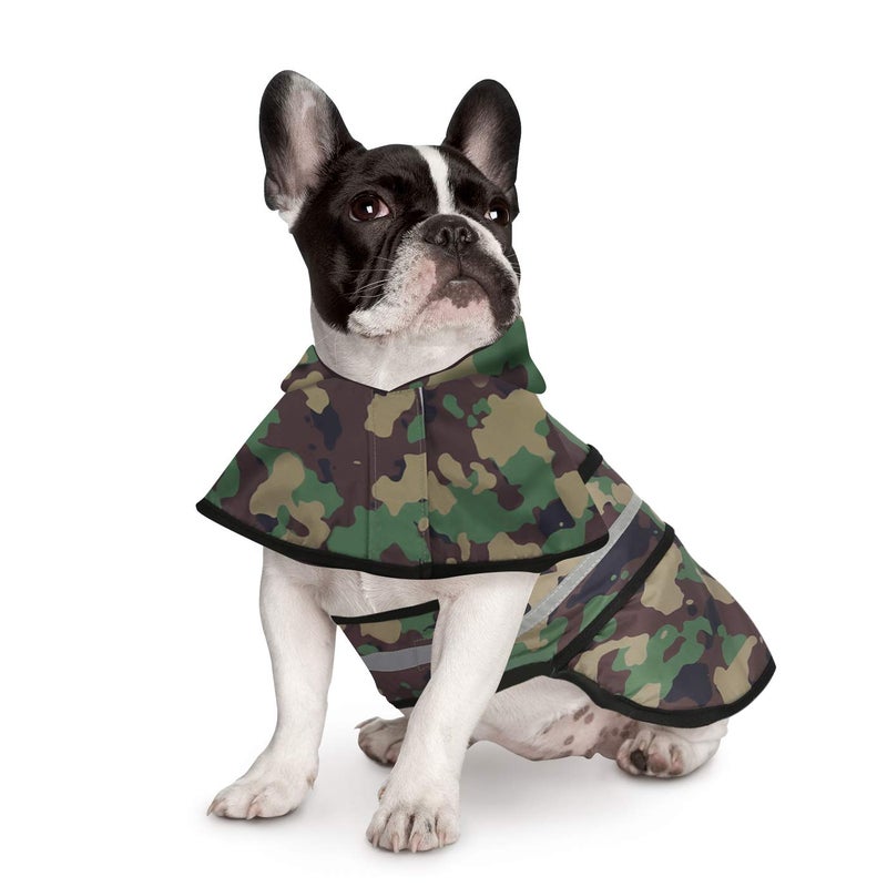 HDE Dog Raincoat Jacket Reflective Adjustable Hooded Pet Poncho Rain Coat with Leash Hole for Small to X-Large Dogs Camo - M - Image 2
